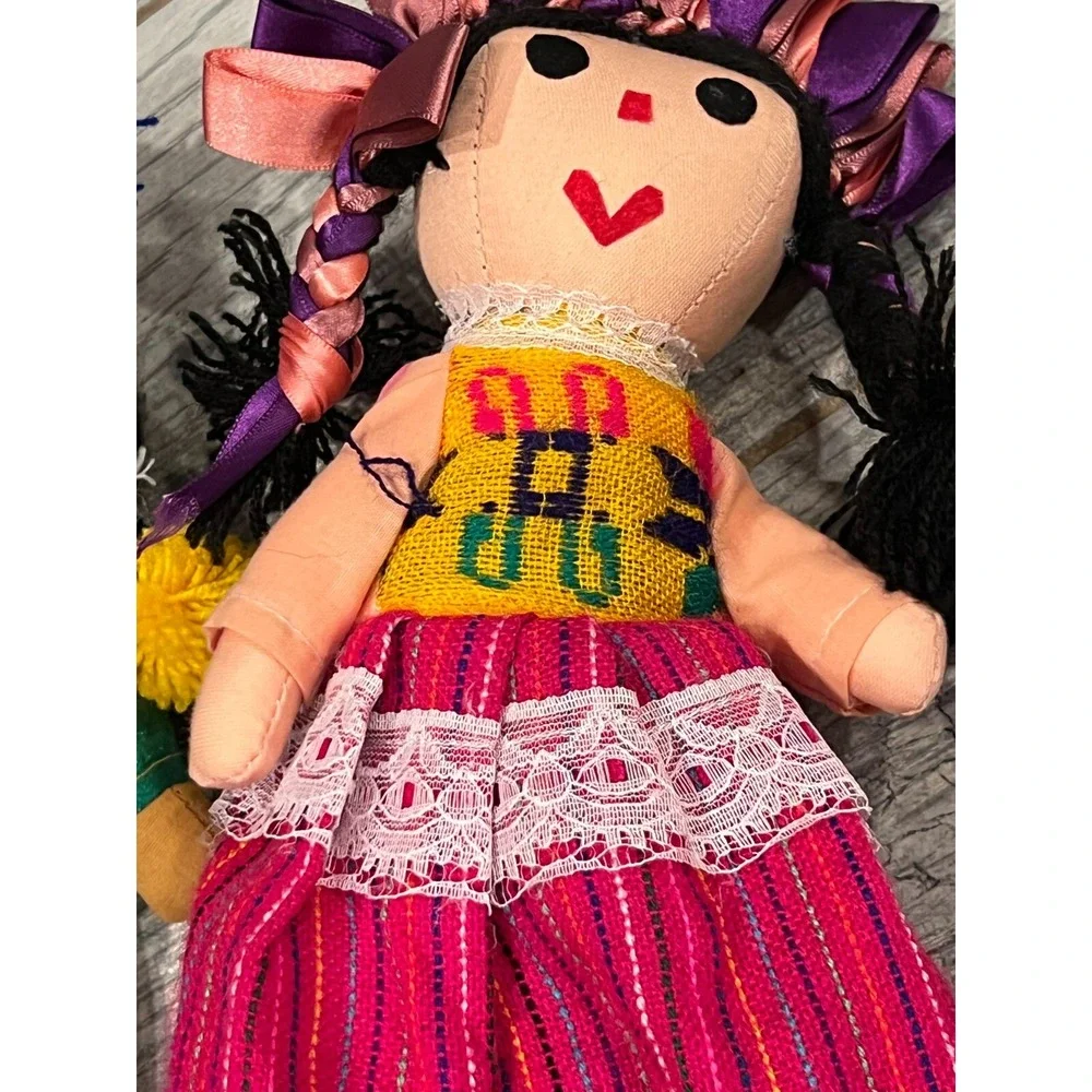 Mexican Rag‎ Dolls Set 2 Navajo Traditional Maria Folk Art Handmade Otomi Native